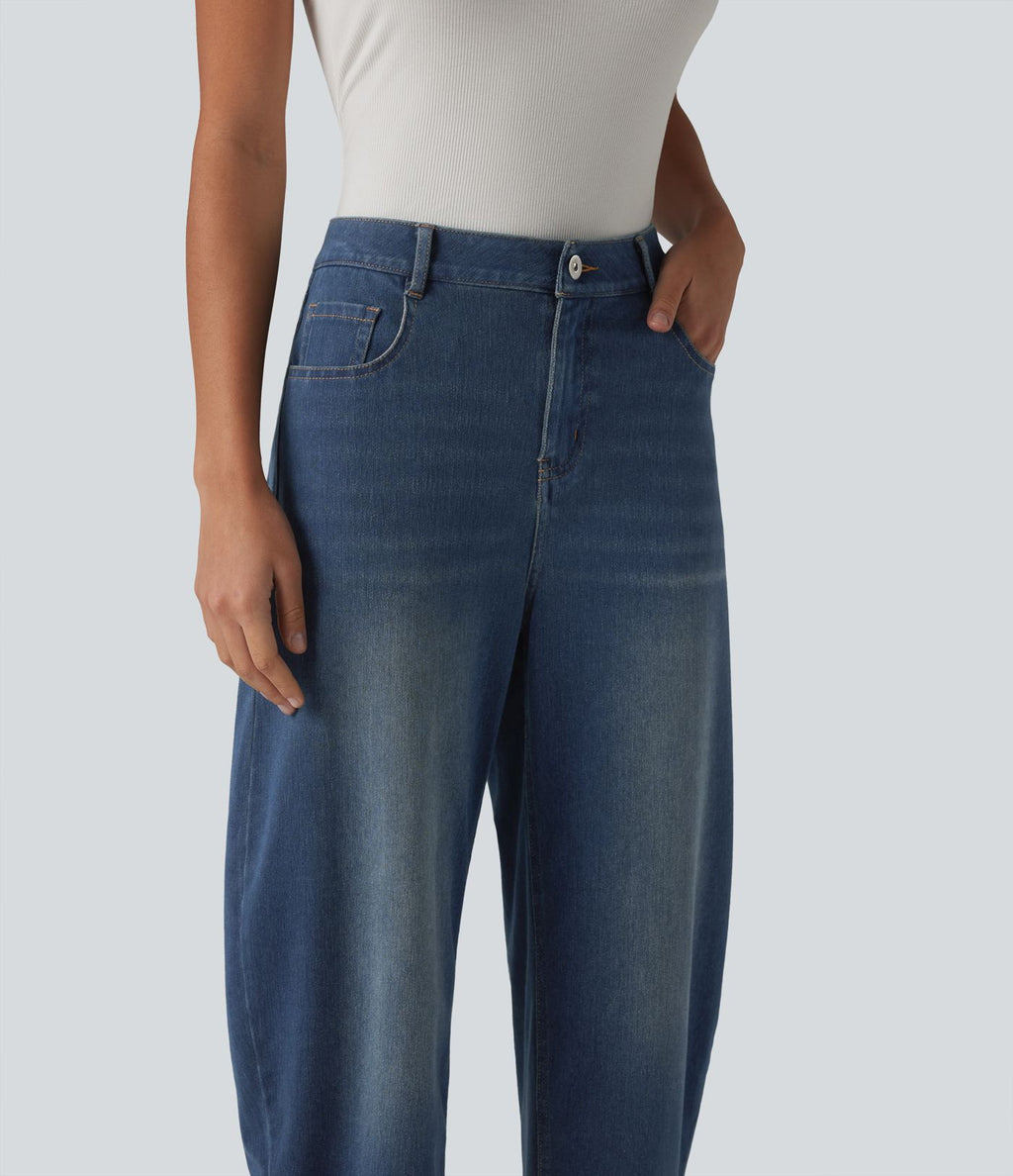 Halara Flex™ Jean barrel coupe tonneau taille mi-haute avec poches