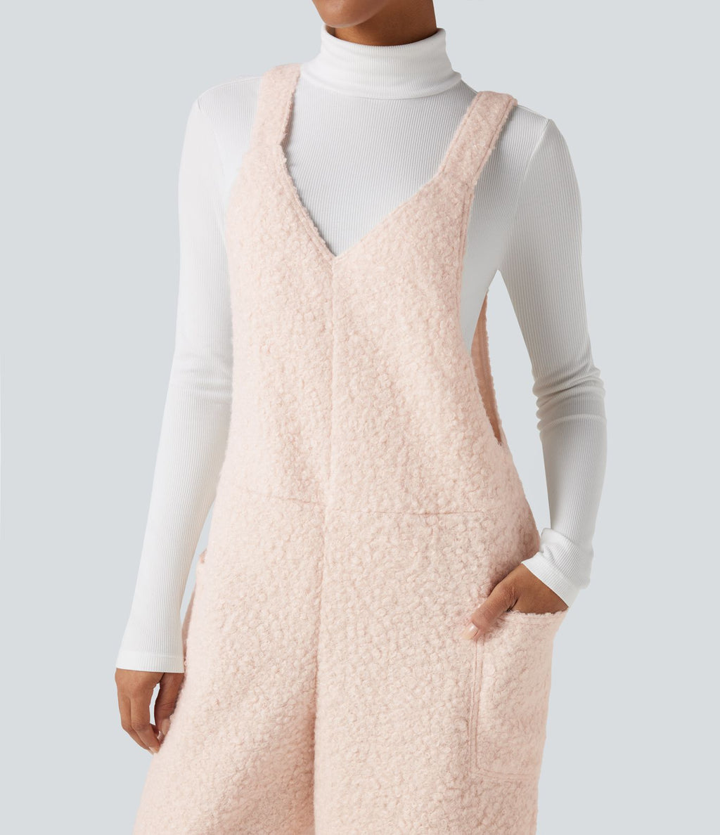 Salopette teddy col V avec poches
