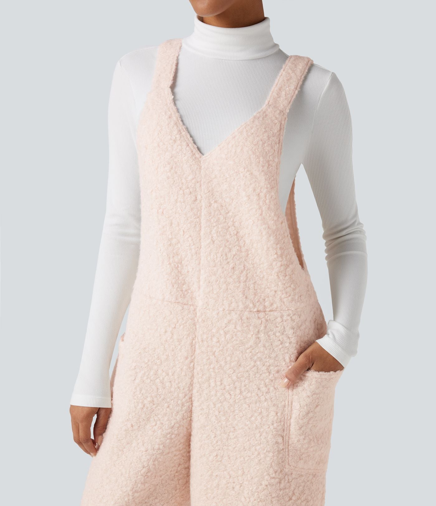 Salopette teddy col V avec poches
