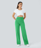 Pantalon taille haute coupe droite DayStretch avec poches