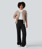 Pantalon décontracté en maille taille mi-haute avec cordon de serrage