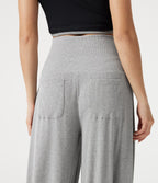 Jogging décontracté côtelé ventre plat, taille haute, très extensible, à poches