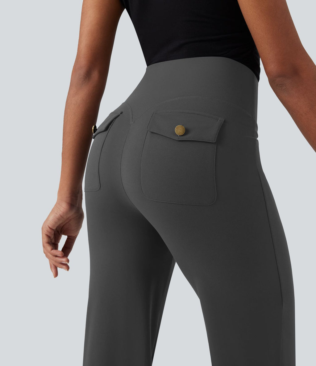 Pantalon de travail droit gainant taille haute avec poches Halara UltraSculpt™
