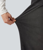 Jean droit baggy Halara Flex™ taille mi-haute avec cordon ajustable et poches