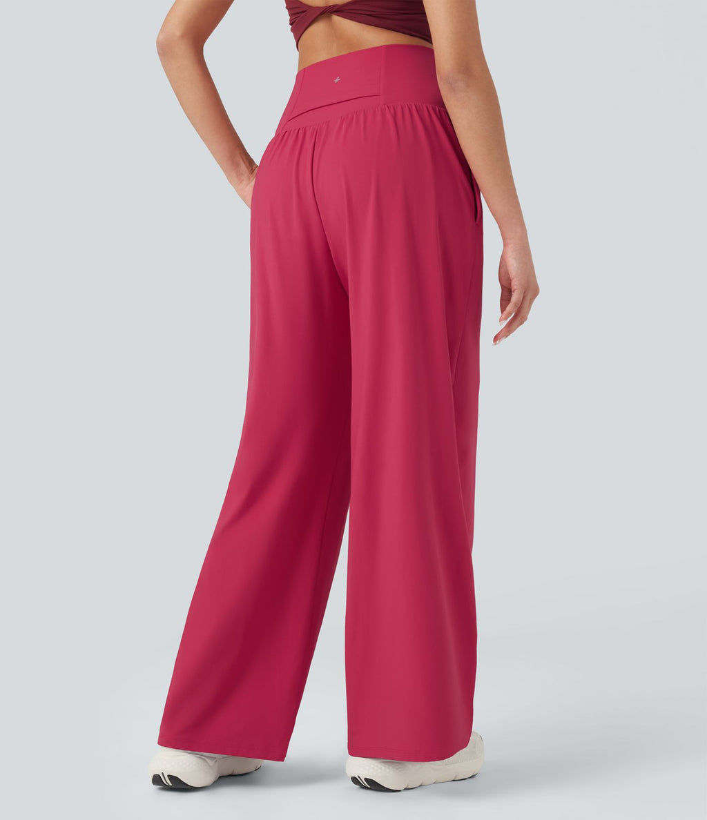 Pantalon yoga 2-en-1 SoftlyZero™ Airy taille très haute coupe droite effet frais InstantCool avec poches