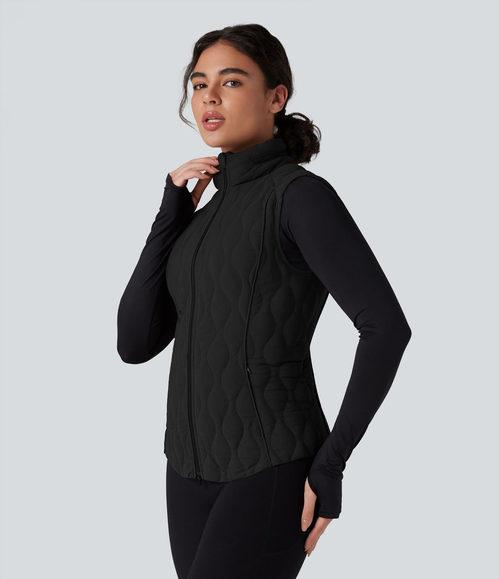 Gilet matelassé running PuffFlex col montant avec zip pliable avec poches