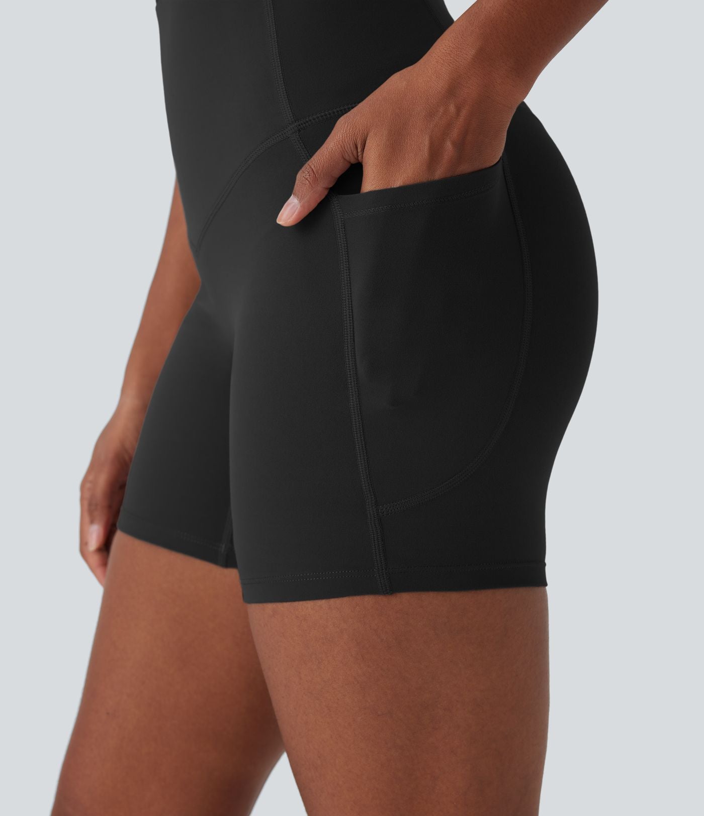 Short cycliste 12,5 cm d'entraînement gainant galbant taille haute avec poches Halara UltraSculpt™