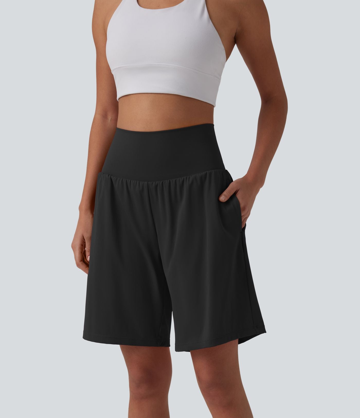 Short de yoga 2-en-1 SoftlyZero™ Airy taille très haute effet frais InstantCool 22,8 cm avec poches