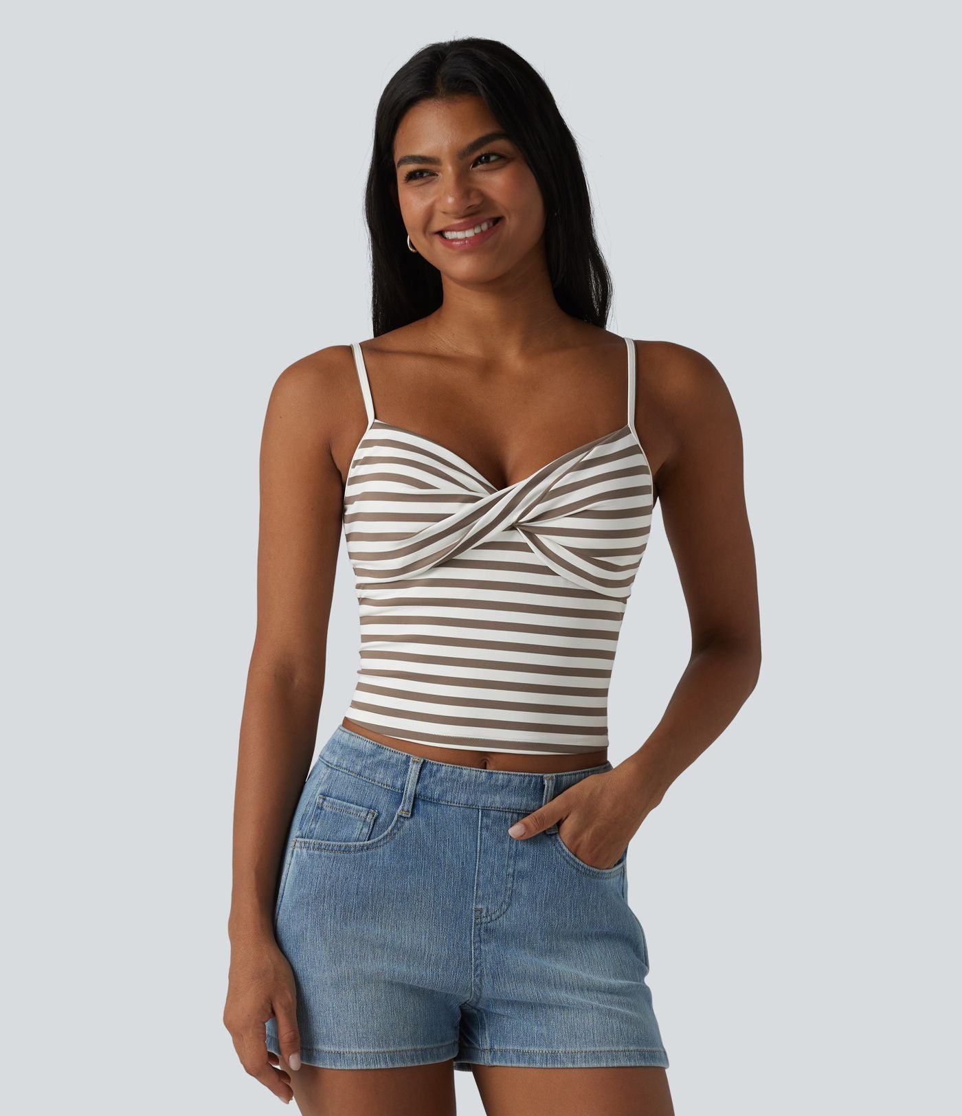 Débardeur de sport rayé avec soutien-gorge intégré