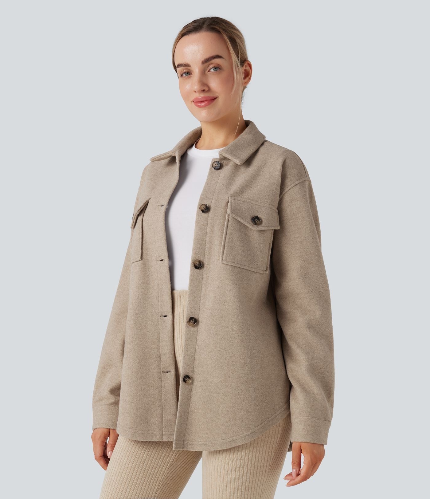 Veste décontractée en molleton manches longues avec poches