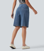 Halara Flex™ Short ample en jean décontracté taille haute 25 cm avec poches