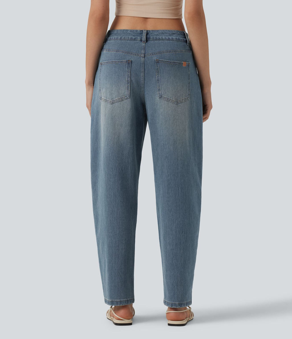 Jean Barrel 7/8 Halara Flex™ casual taille basse jambes tonneau avec poches