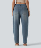 Jean Barrel 7/8 Halara Flex™ casual taille basse jambes tonneau avec poches
