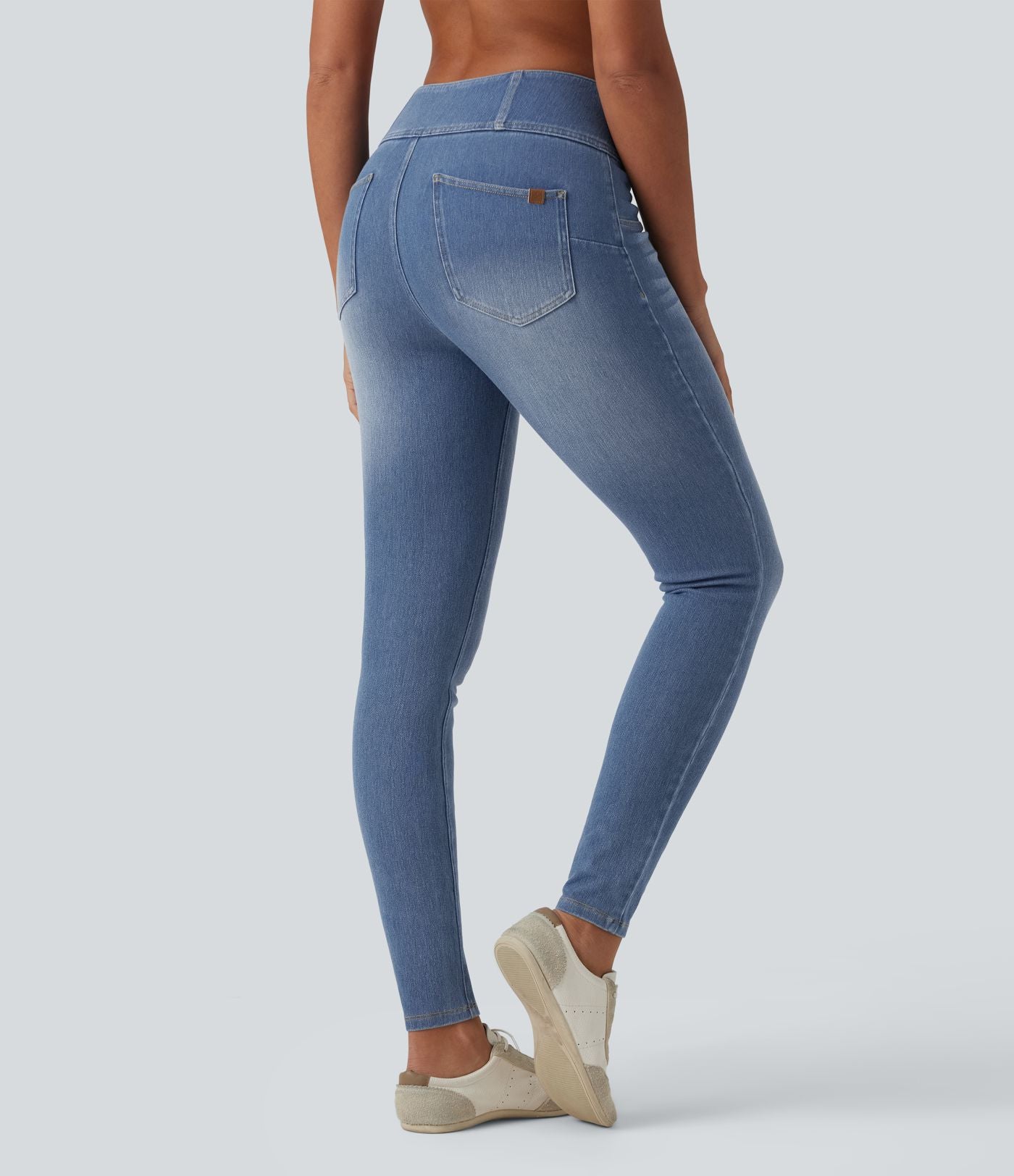 Jean Halara Flex™ skinny décontracté taille mi-haute zippé, effet ventre plat, avec poches