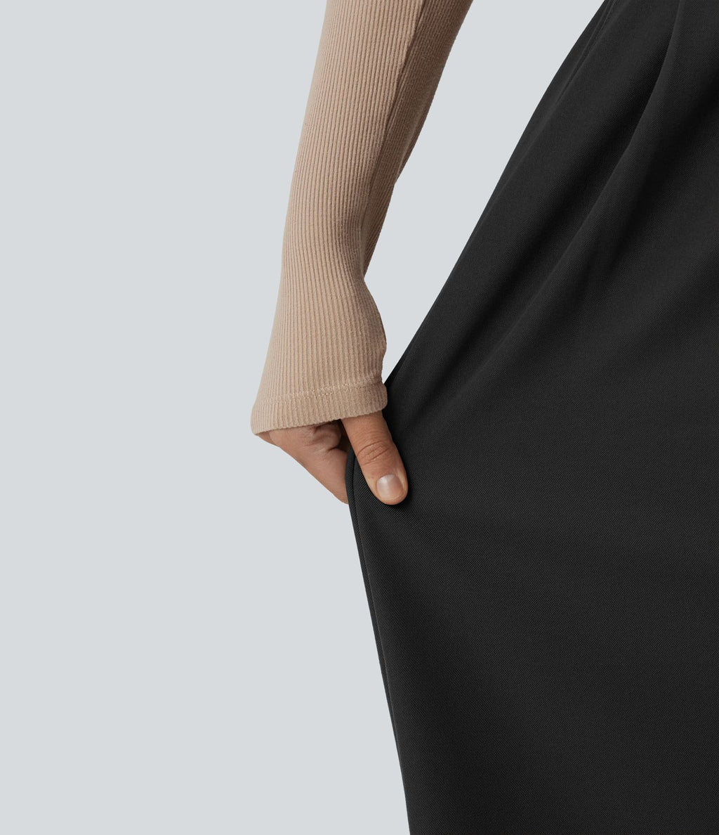 Pantalon tailleur large Halara Flex™ plissé taille haute avec poches
