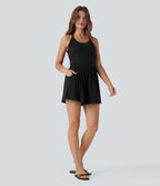 Combi-short 2-en-1 avec coussinets et poches - Édition Easy Peasy