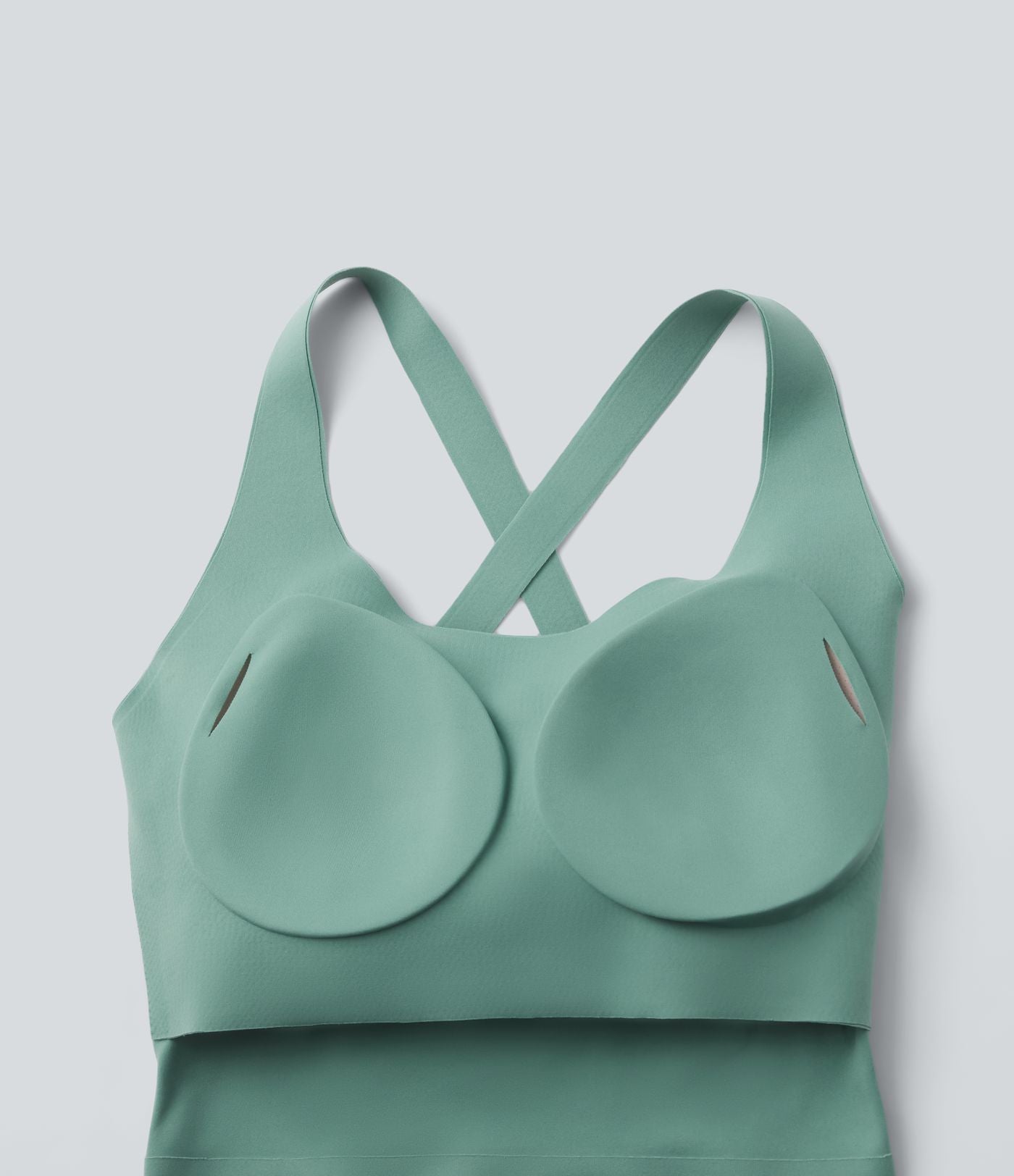 Crop top casual col U avec brassière intégrée — Bonnets B-E