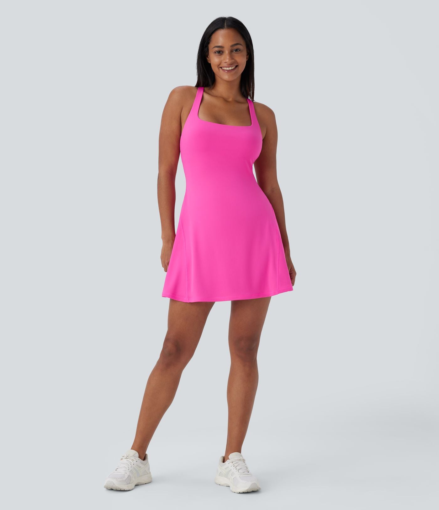Robe active mini 2-en-1 Softlyzero™ dos nu avec poches latérales pour yoga-Édition Easy Peezy-UPF50+