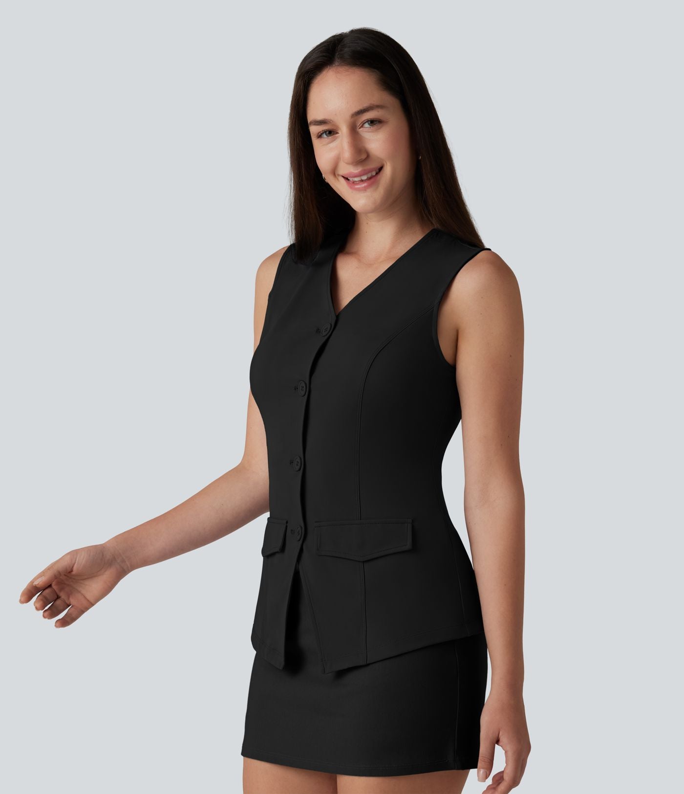 Gilet décontracté SoftlyZero™ Airy à col V et effet frais InstantCool