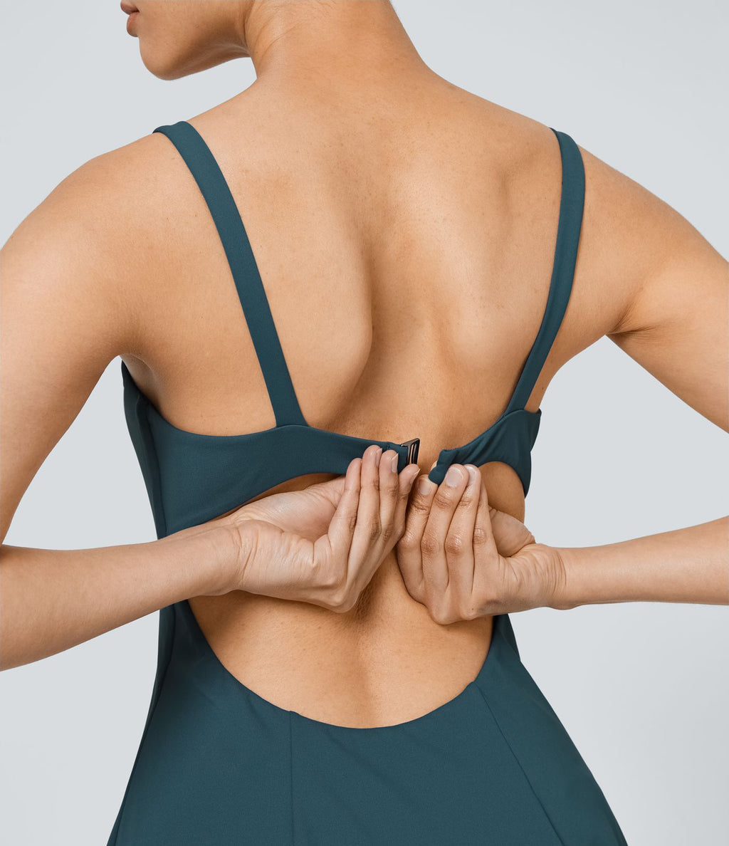 Softlyzero™ QuickDry Robe Sport de Tennis Mini 2-en-1 à Dos Nu avec Découpe et Poches