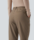 Pantalon Halara Flex™ taille mi-haute à cordon, effet rayé, coupe fuselée avec poches