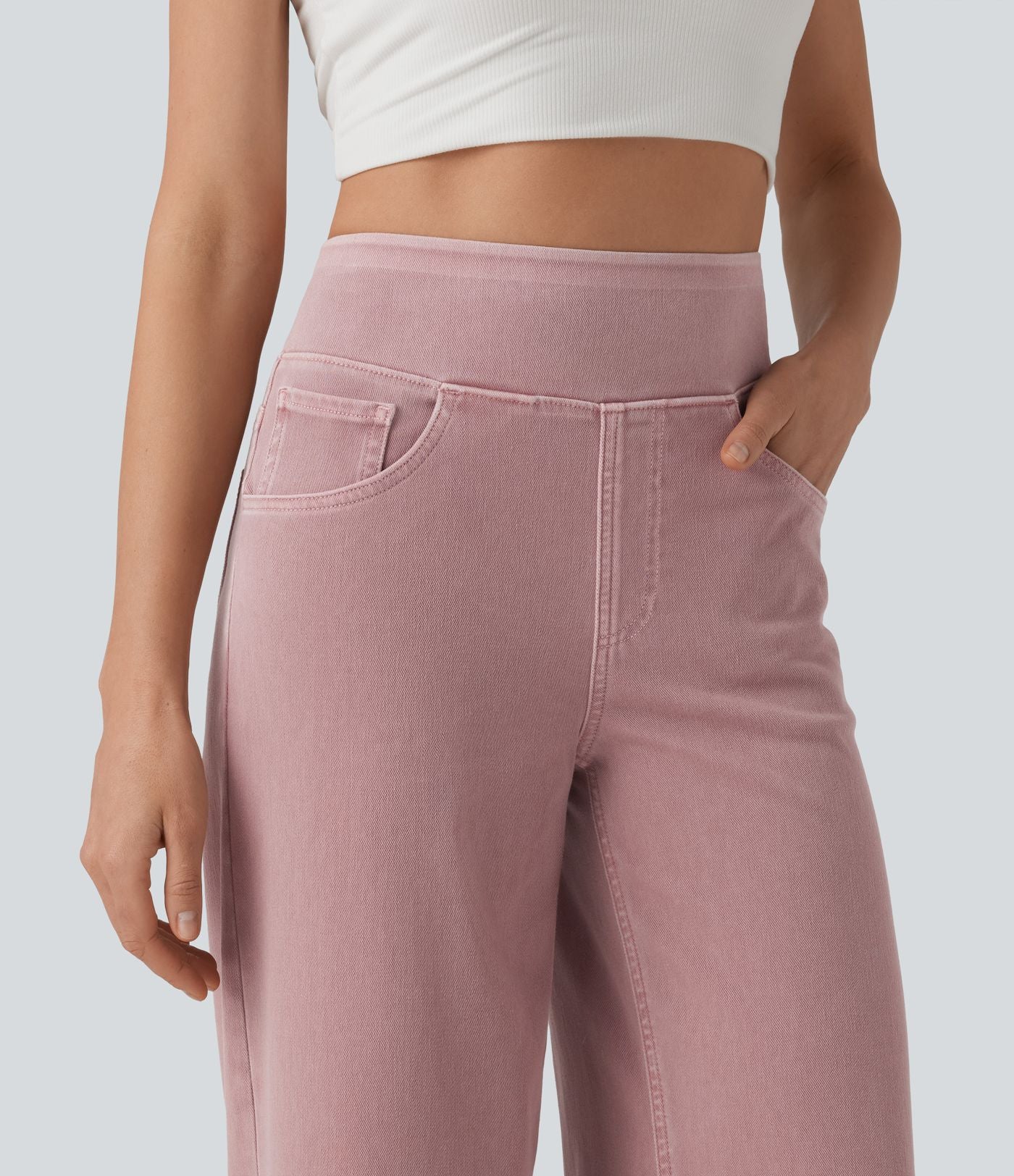 Halara Flex™ Jean large coloré casual taille haute avec poches