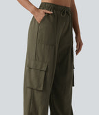 Jogging cargo coupe ballon taille mi-haute avec cordon de serrage et poches