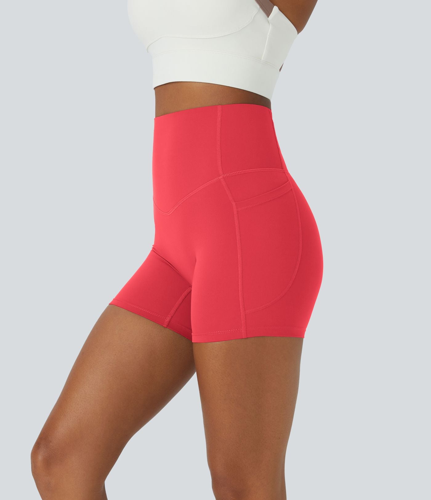 Short cycliste d'entraînement gainant taille haute UltraSculpt™ SoCinched à poches latérales 12,5 cm