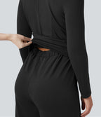 Combinaison tailleur col V manches longues avec zip et poches - Easy Peasy