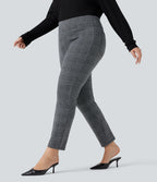Pantalon tailleur skinny Halara Flex™ grande taille taille haute pied-de-poule à carreaux avec poches