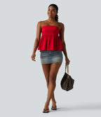 Haut bandeau babydoll Breezeful™ à smocks, bas volanté et séchage rapide