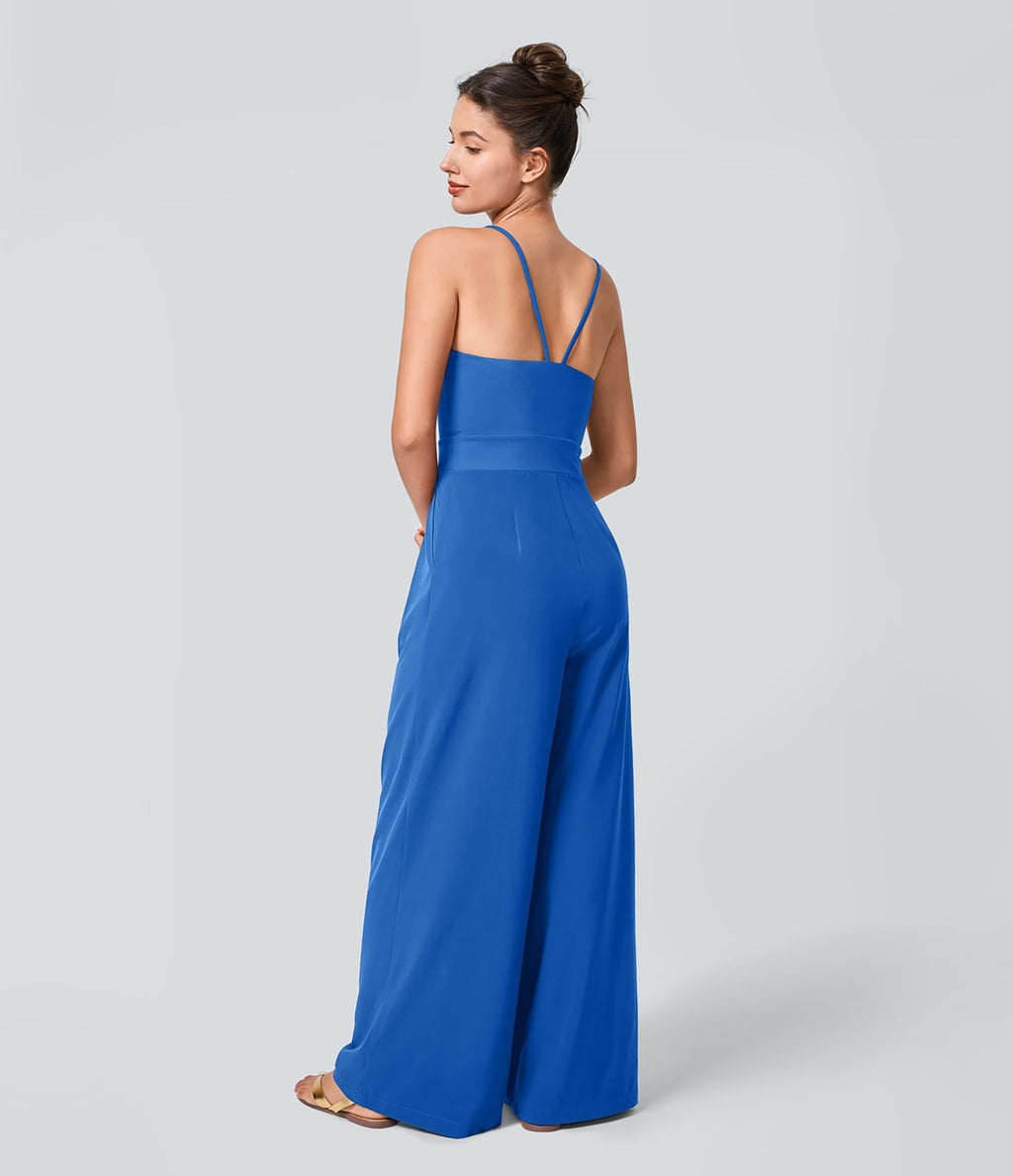 Breezeful™ Combinaison Dos Nu Poche Zippée Invisible Sur le Côté Jambe Large Séchage Rapide