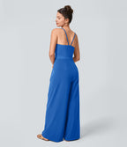 Breezeful™ Combinaison Dos Nu Poche Zippée Invisible Sur le Côté Jambe Large Séchage Rapide