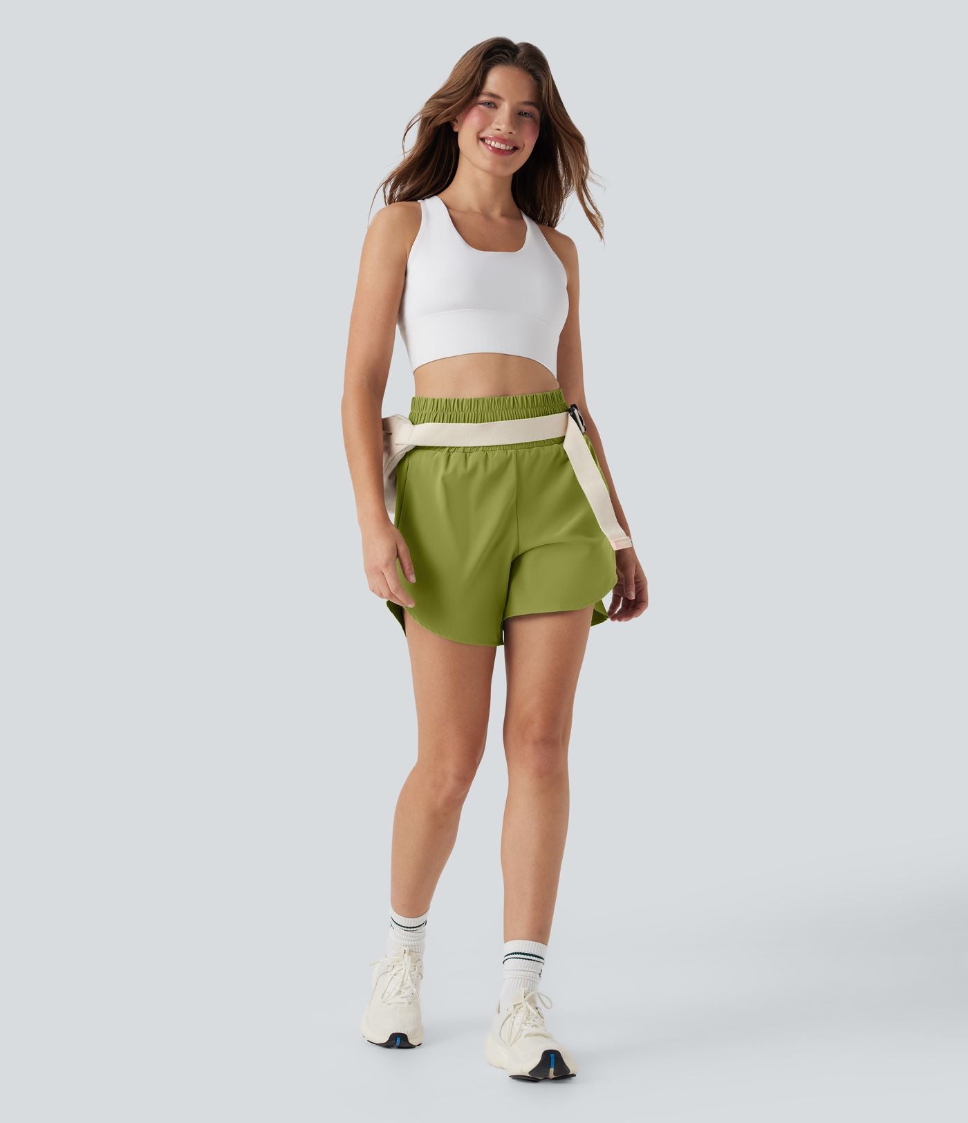 Short de course 2-en-1 Breezeful™ taille haute, poches multiples, ourlet arrondi, séchage rapide 12,5 cm - Longueur prolongée