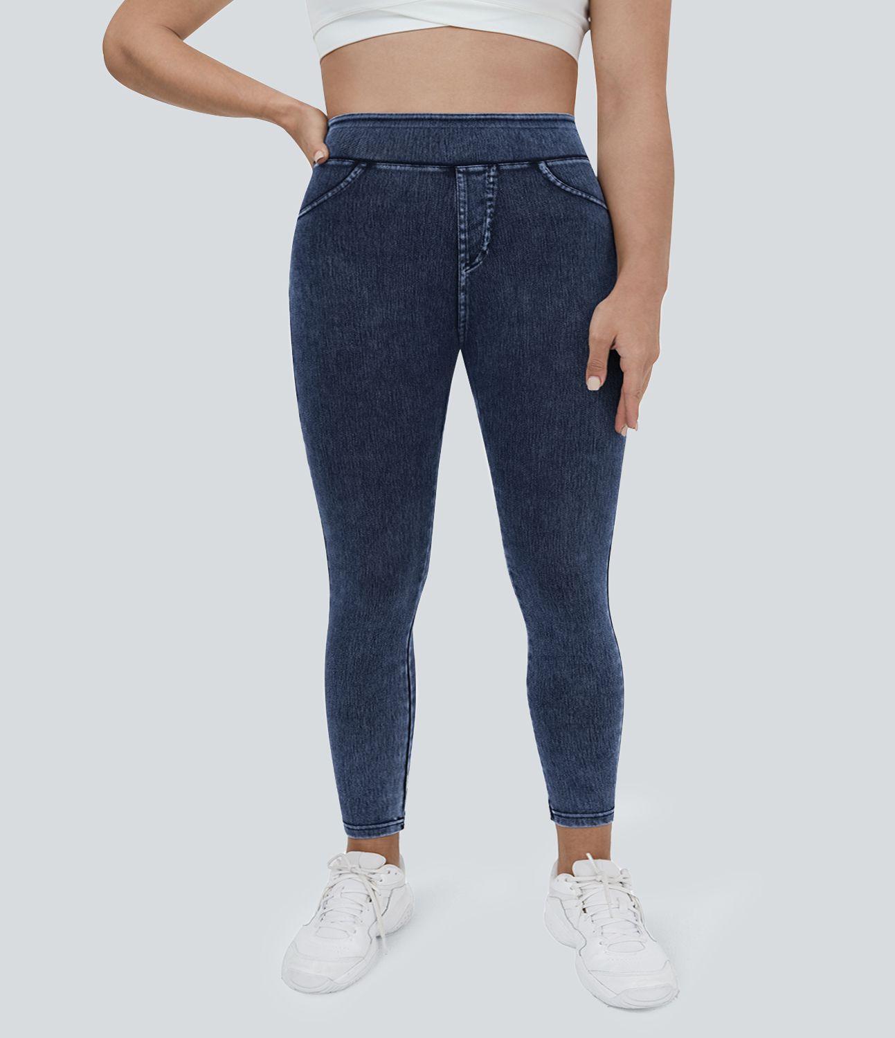 Halara Flex™ Jegging Casual Taille Haute Tricot Extensible Poche Latérale Arrière Grande Taille