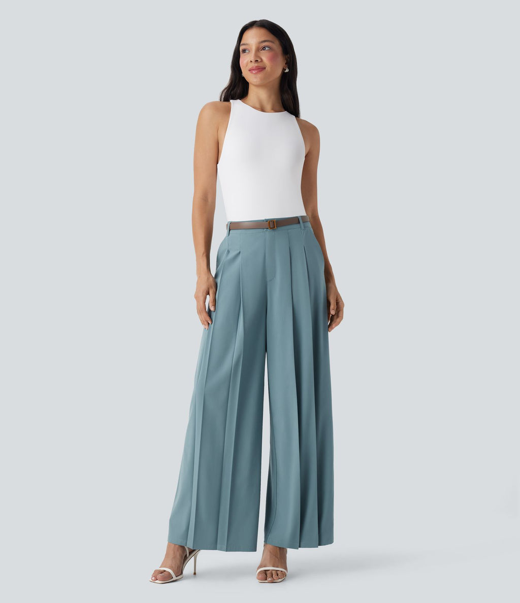 Pantalon tailleur large fluide Breezeful™ taille mi-haute séchage rapide avec poches latérales