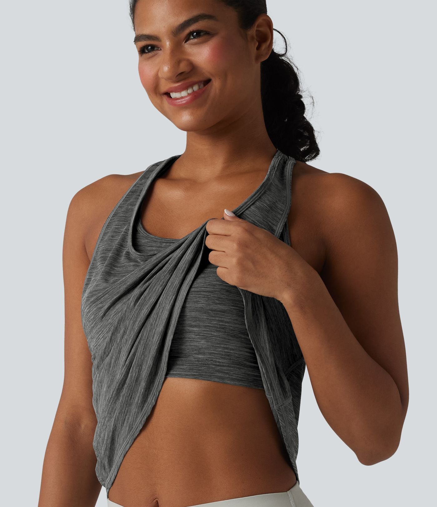 Débardeur de sport dos nageur col U soutien-gorge intégré