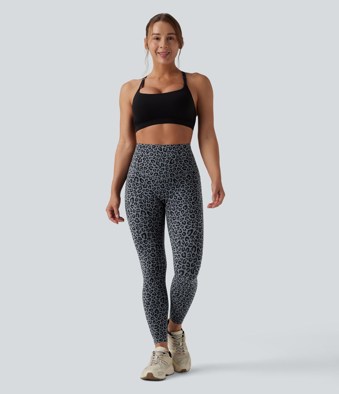 Legging de yoga gainant taille haute imprimé léopard avec poches Halara UltraSculpt™