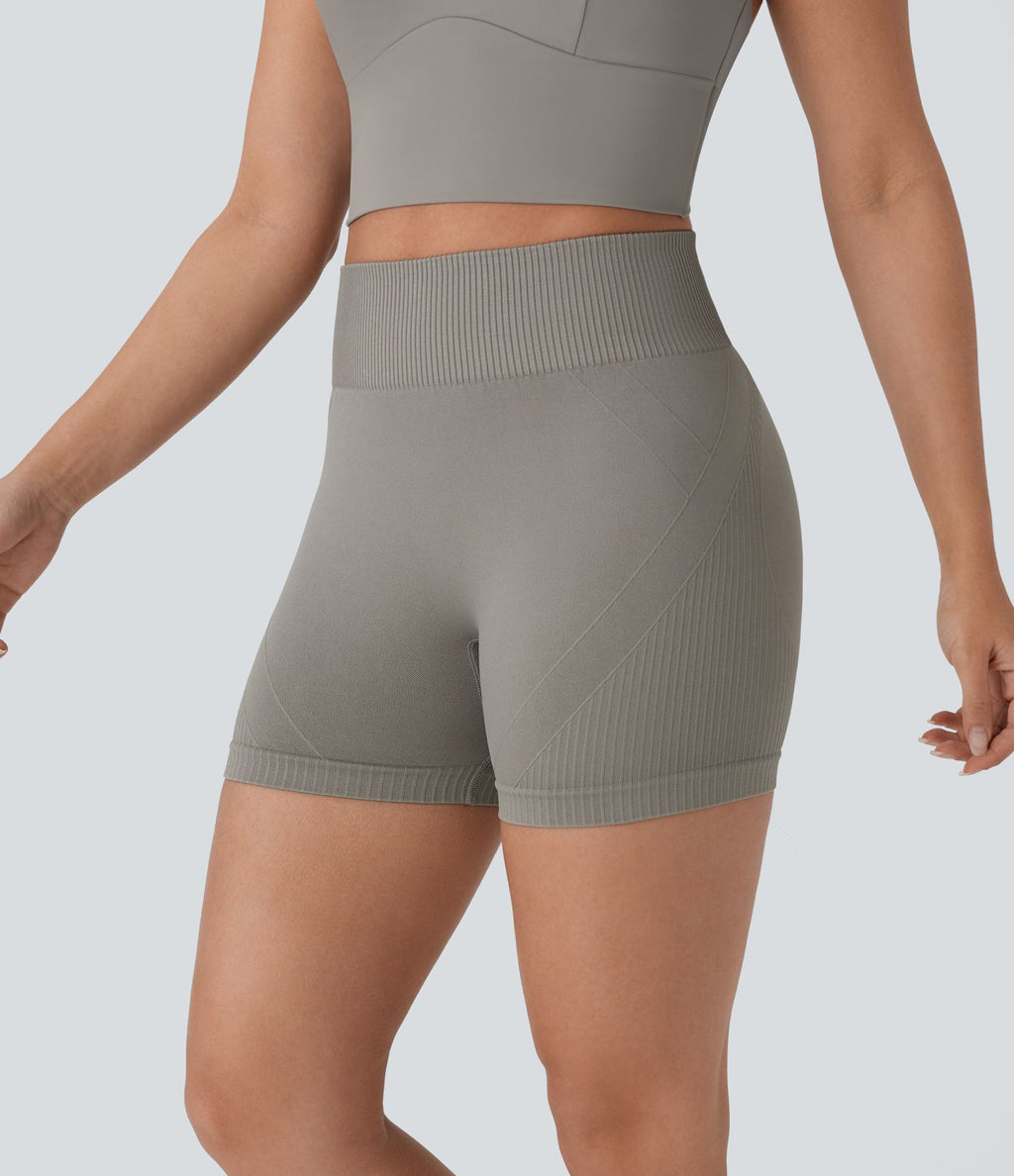 Short cycliste yoga 10 cm taille haute froncé sans couture OneForm Seamless Flow