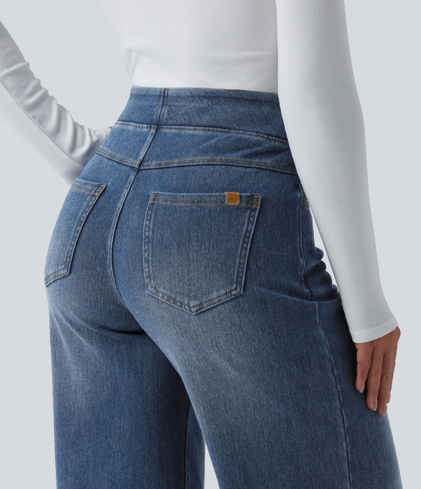 Halara Flex™ Denim Heat Jean large casual taille haute avec poches