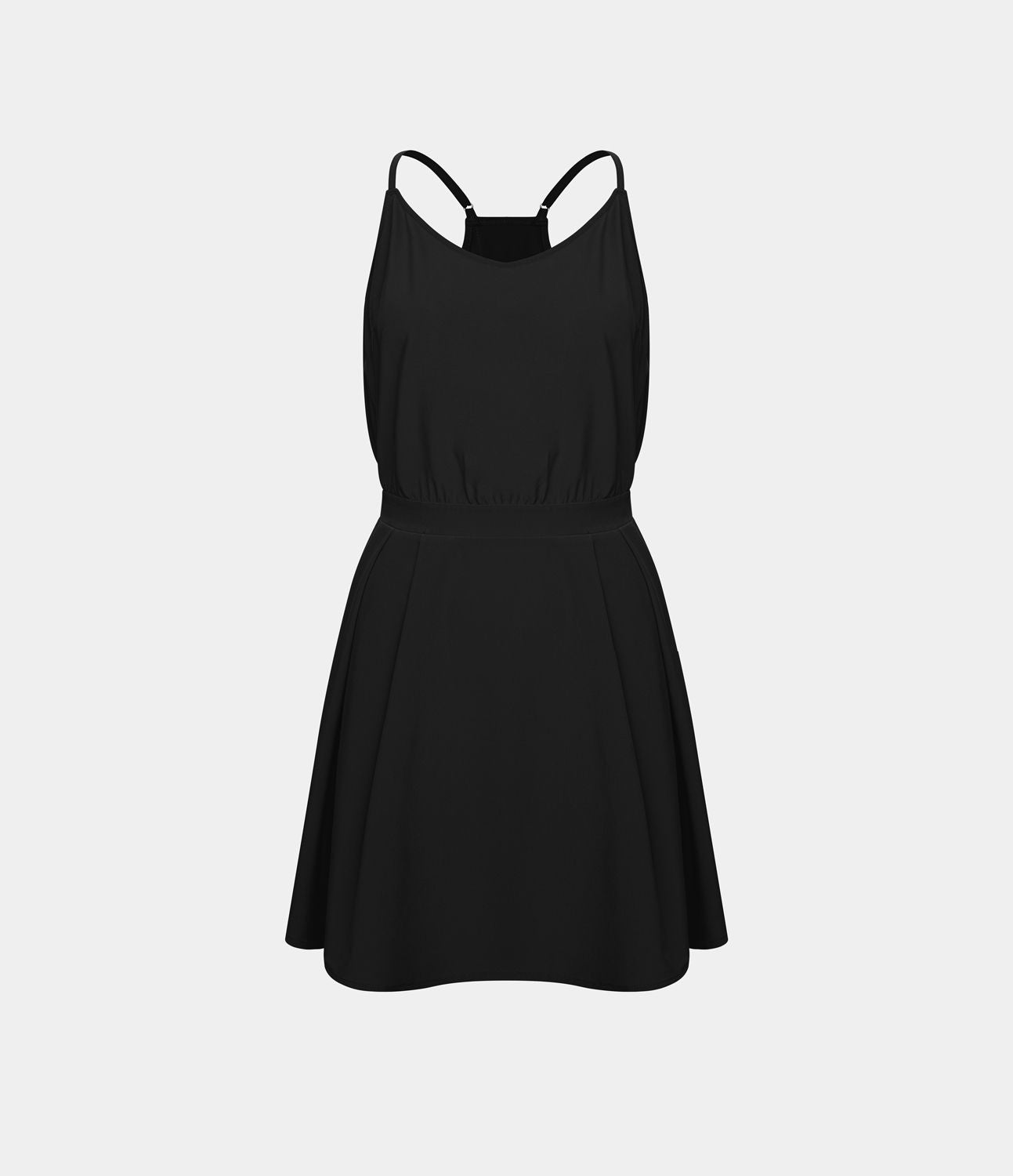 Breezeful™ Robe Casual Plissée à Bretelles Réglables Mini Dos Nu Découpée Poche Latérale Séchage Rapide