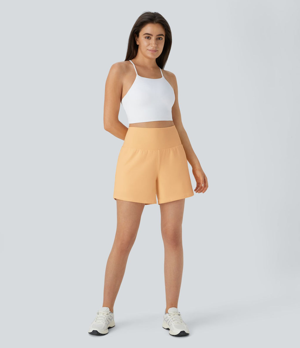 Short yoga 2-en-1 SoftlyZero™ Airy effet frais InstantCool taille très haute 12,5 cm avec poches, longueur allongée