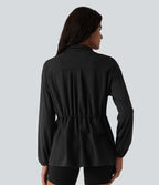 Veste sport manches longues séchage rapide à cordon de serrage intérieur - UPF40+