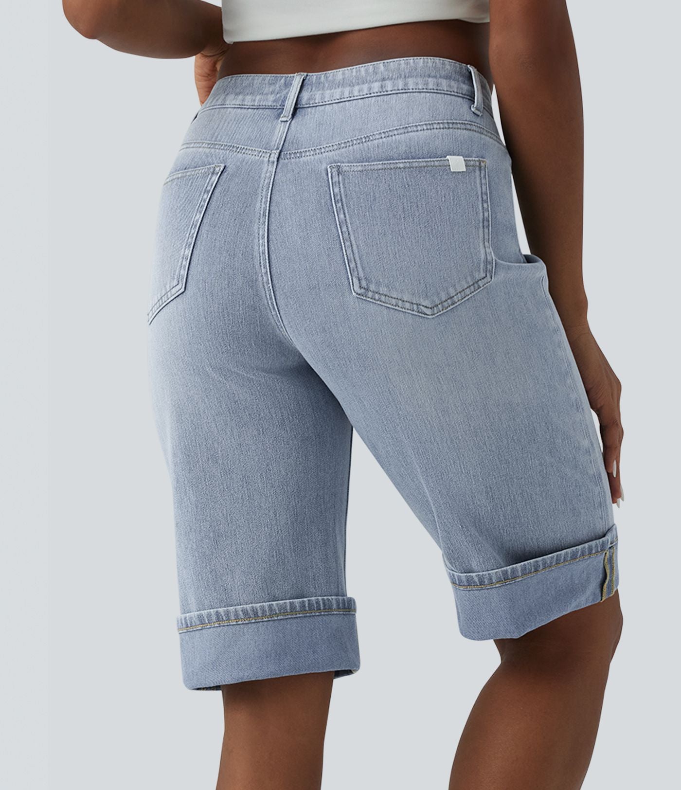 Short tailleur Halara Flex™ denim casual taille mi-haute avec poches