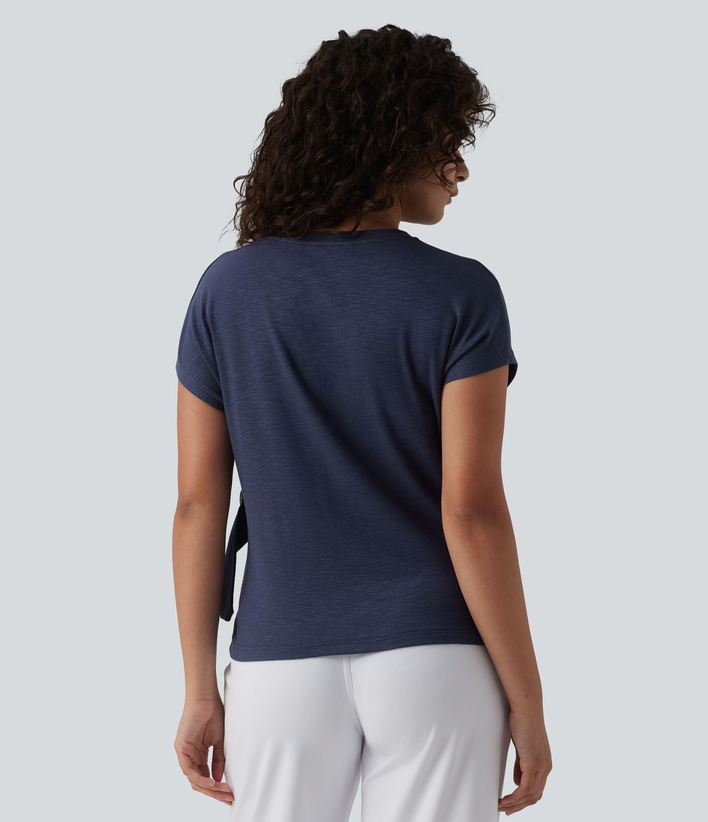 Top tailleur col rond manches courtes raglan