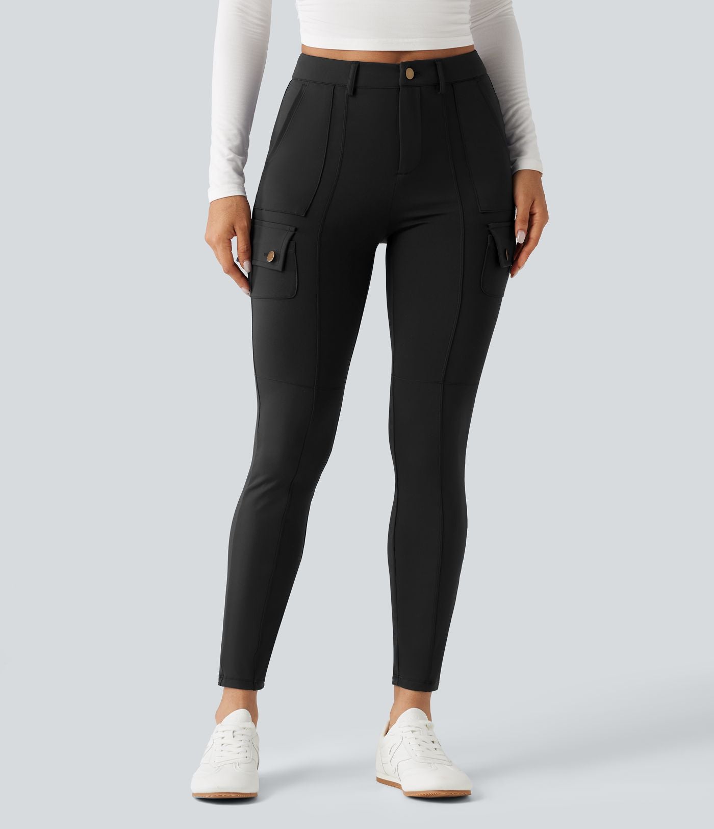 Pantalon cargo DayStretch taille haute galbant effet liftant fessiers avec poches