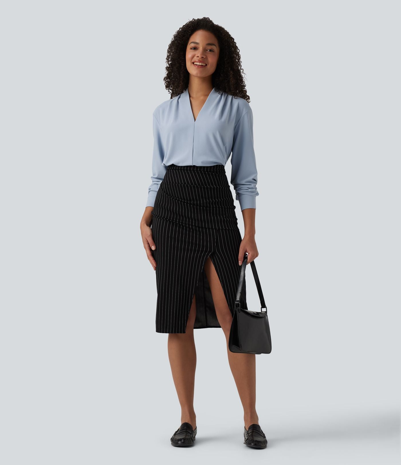 Blouse de travail col V manches longues