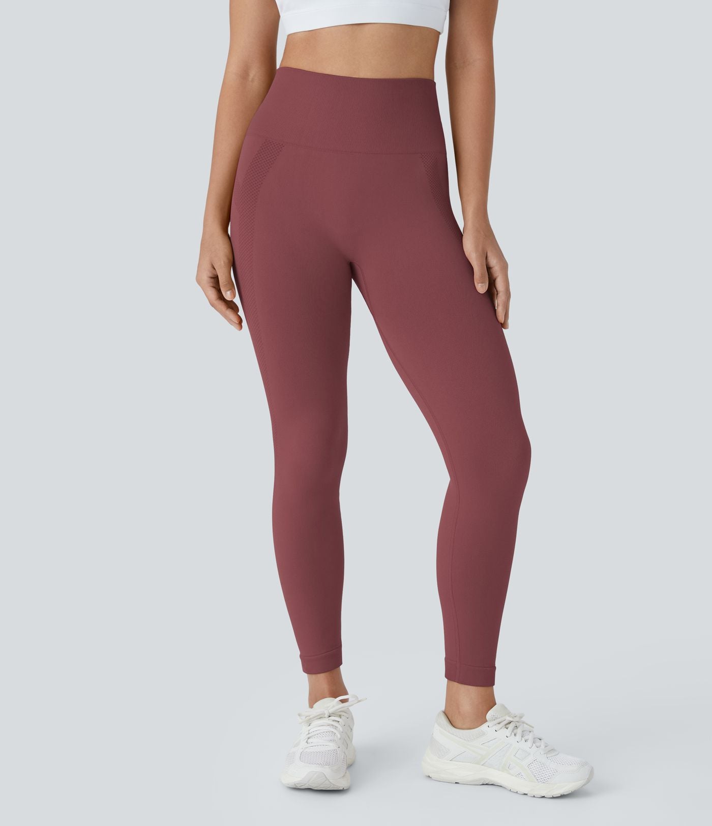 Legging yoga 7/8 taille haute froncé sans couture OneForm Seamless Flow