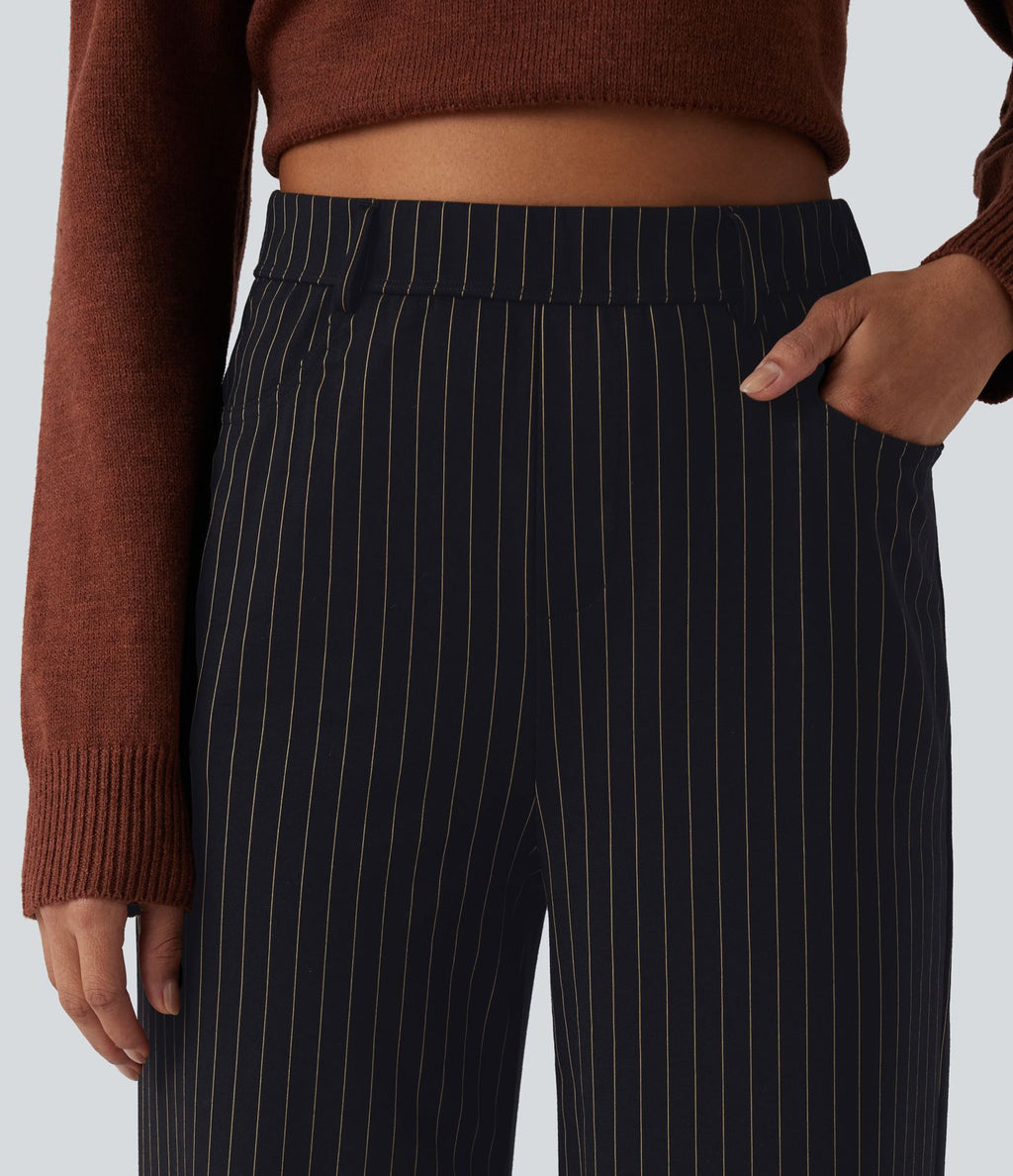 Pantalon de travail Halara Flex™ large taille haute à rayures et effet frais InstantCool avec poches