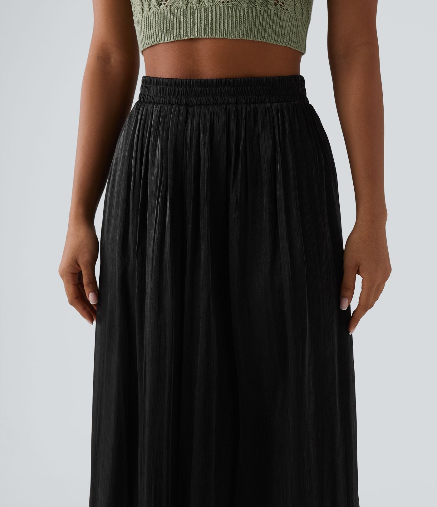 Pantalon ample fluide vacances taille haute